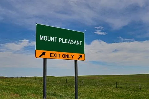 MOUNT PLEASANT US Highway Exit Only Sign Stock Photos