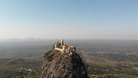 Mount Popa Monastery, Drone-shot Stock Footage 141361781