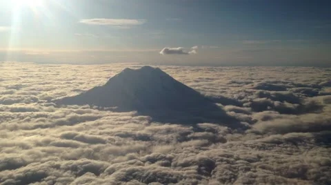 Mount Rainier From the Air. Stock Footage 49134761