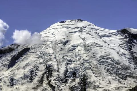 Mount Rainier Close Clouds Crystal Mountain Lookout Pierce County Washington Stock Photos