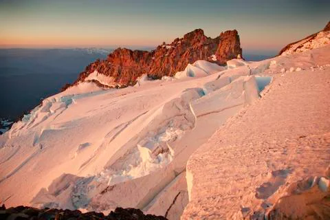 Mount rainier cracks Stock Photos