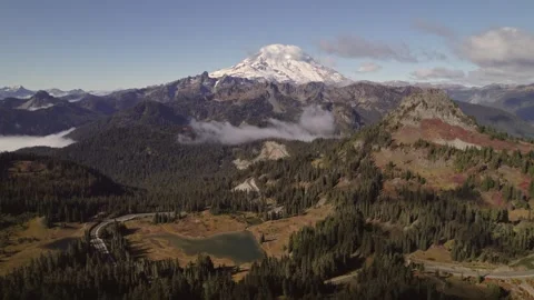 Mount Rainier in the Fall Stock Footage 254634461