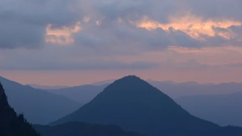 Mount Rainier National Park Clouds at Sunset Stock Footage 91362231