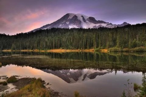Mount rainier reflection Stock Photos