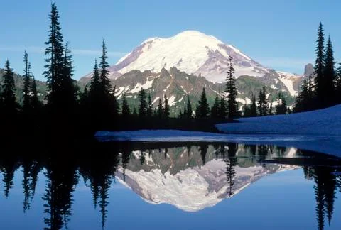 Mount Rainier Reflection Washington State  Foto stock