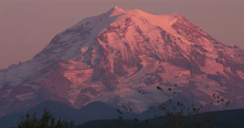 Mount Rainier at sunset up close Stock Footage 57379784