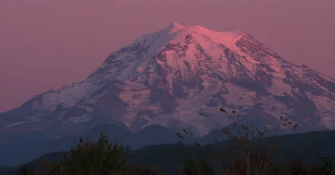 Mount Rainier at sunset Stock Footage 57380727