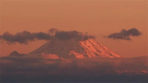 The Mount Rainier at Sunset Stock Footage 84708450