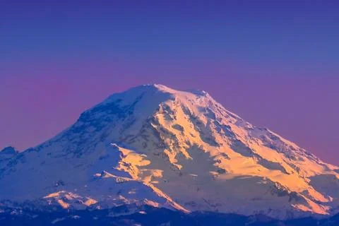 Mount Rainier Sunset Stock Photos