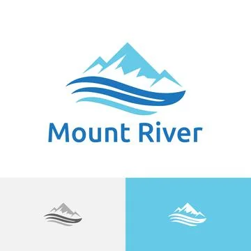Mount River Peak Summit Cool Nature Logo Stock Illustration