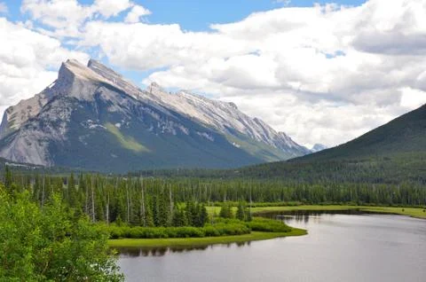 Mount Rundle in Alberta Canada Stock Photos
