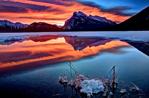 Mount Rundle Winter Stock Photos