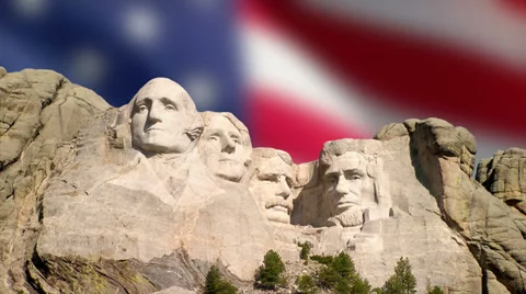 Mount Rushmore and American Flag Vídeos de archivo 30432388