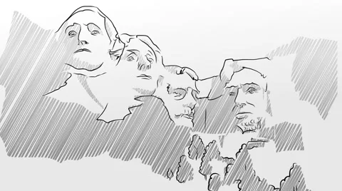 Mount Rushmore Animated Sketch 스톡 동영상 63763978