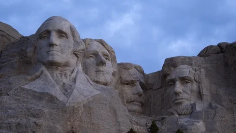 Mount Rushmore at Dawn Stock Footage 91362257