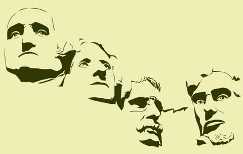 Mount Rushmore Stock Illustration