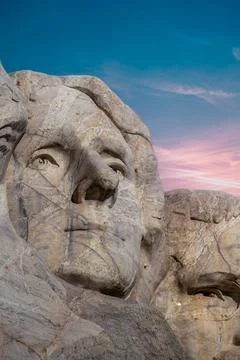 Mount Rushmore: A Monumental Sunset Stock Photos