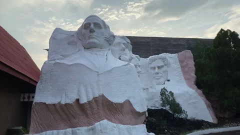 Mount Rushmore National Memorial Model at Mini Siam,miniature park Pattaya Stock Footage 221188626