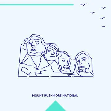 MOUNT RUSHMORE NATIONAL skyline vector illustration Illustrazione stock