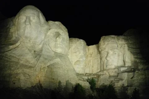 Mount Rushmore at Night Stock Photos