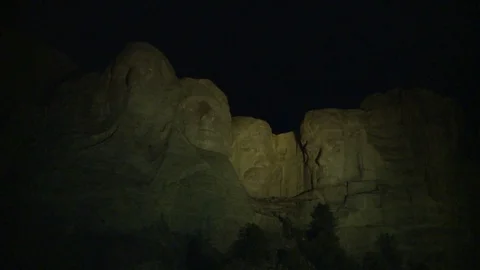 Mount rushmore nighttime Stock Footage 74091107