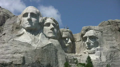 Mount Rushmore resupply the top Stock Footage 503641