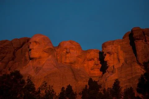 Mount Rushmore Sunrise Stock Photos