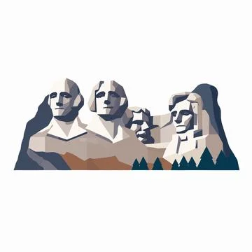 Mount Rushmore vector isolated on white Ilustración de archivo