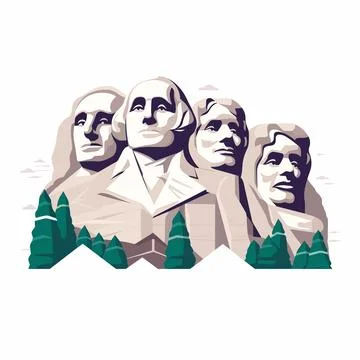 Mount Rushmore vector isolated on white Ilustración de archivo