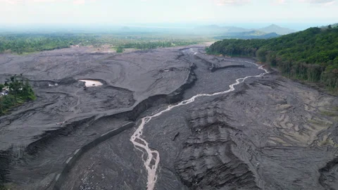 Mount Semeru Lahar Flow December 2021 Eruption Java Indonesia Drone Track In 4K Stock-Footage 335886170