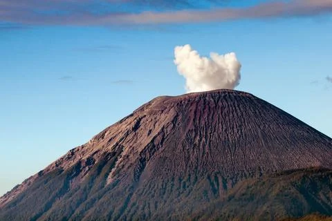 Mount Semeru with sunrise, East Java, Indonesia. Stock Photos