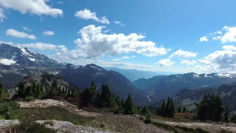 Mount Shuksan and Mount Baker Time lapse Stock Footage 147960484