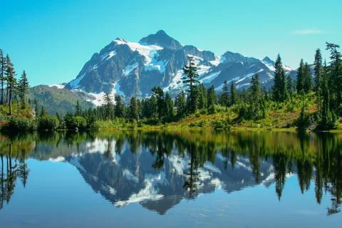 Mount Shuksan Reflection Stock Photos
