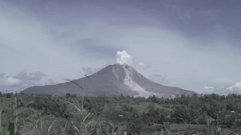 Mount Sinabung Volcano Eruption Sumatra Indonesia Pyroclastic Flow 01 Stock Footage 105869656