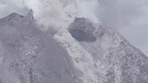 Mount Sinabung Volcano Eruption Sumatra Indonesia Pyroclastic Flow 04 Stock Footage 105870042