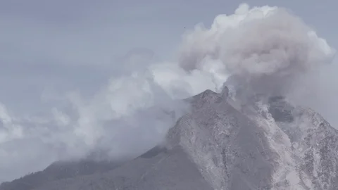 Mount Sinabung Volcano Eruption Sumatra Indonesia Pyroclastic Flow 03 Stock Footage 105870145