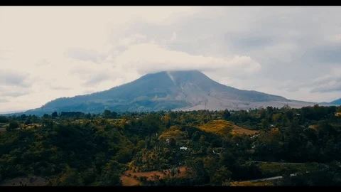 Mount Sinabung Volcano, North Sumatra Indonesia Stock Footage 94341514