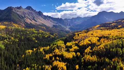 Mount Sneffels Fall Colors 08 | Aspen Trees | Wilderness Area | 4K Drone Footage Stock-Footage 293245198