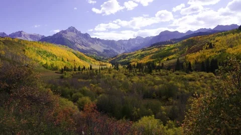 Mount Sneffels Fall Colors 10 | Aspen Trees | Wilderness Area | 4K Footage Stock Footage 293633924