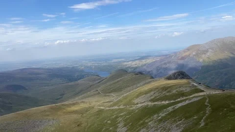 Mount Snowdon View from train 7 Stock Footage 344420235