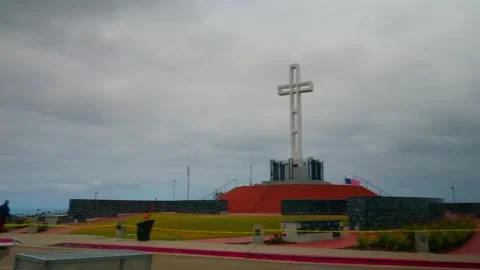 Mount Soledad Cloudy Day San Diego Califronia Stock Footage 313168058