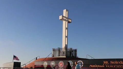 Mount Soledad Full Cross San Diego, California Video stock 51634280