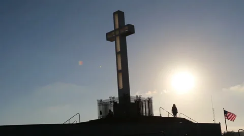 Mount Soledad Silhouette Cross San Diego, California Video stock 51635005
