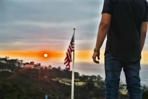 Mount Soledad Sunset Stock Photos