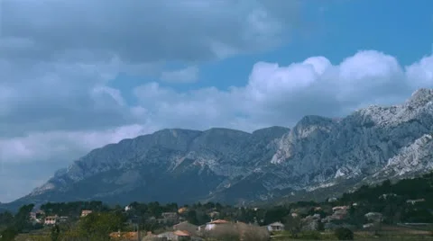 Mount St Victoire in Provence Stock Footage 12018834