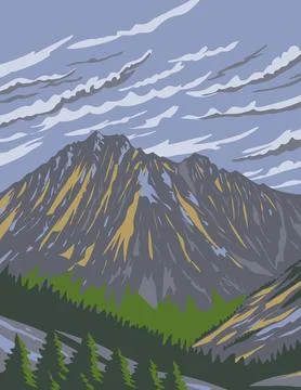 Mount Stuart in the Enchantments within Alpine Lakes Wilderness Area Washin.. Illustrazione stock