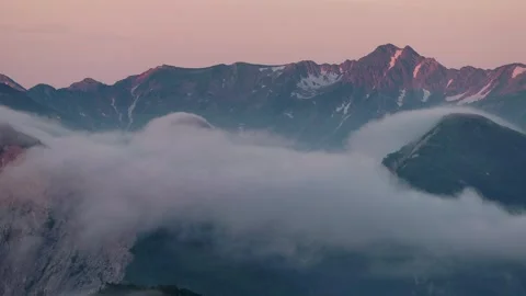 Mount Suisho seen from Harinoki Pass Stock Footage 321189399