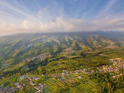 Mount Sumbing covered in clouds located in Magelang, Central Java Indonesia Stock Photos
