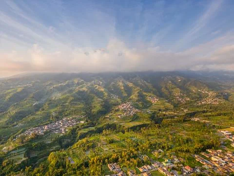 Mount Sumbing covered in clouds located in Magelang, Central Java Indonesia Foto stock