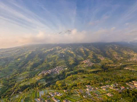 Mount Sumbing covered in clouds located in Magelang, Central Java Indonesia Foto stock